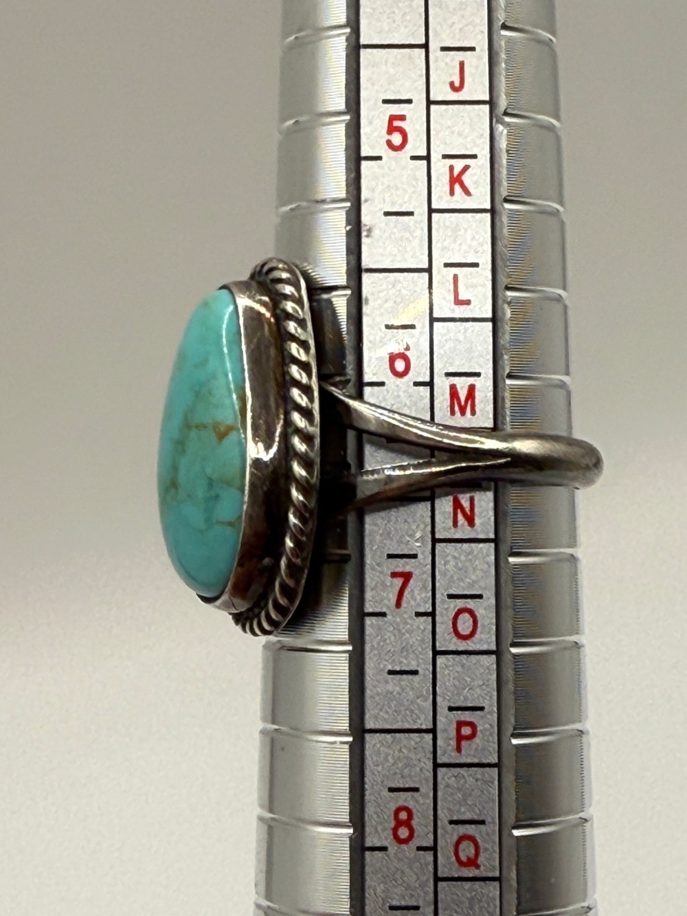 Vintage Navajo Sterling Silver Turquoise Ring 925 size 6.5 Really pretty stone! - Picture 5 of 14